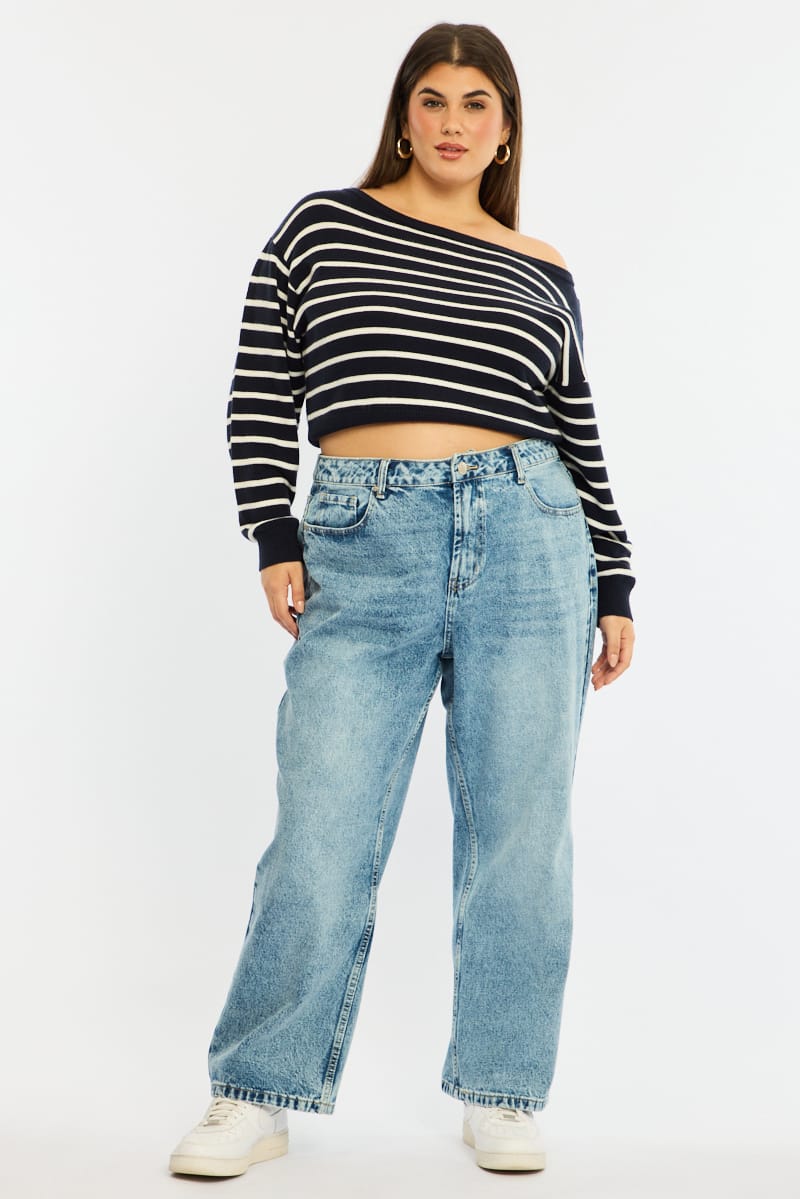Denim Straight Jeans Mid Rise for YouandAll Fashion