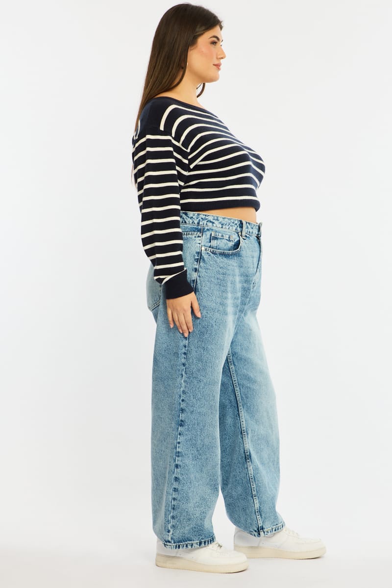 Denim Straight Jeans Mid Rise for YouandAll Fashion