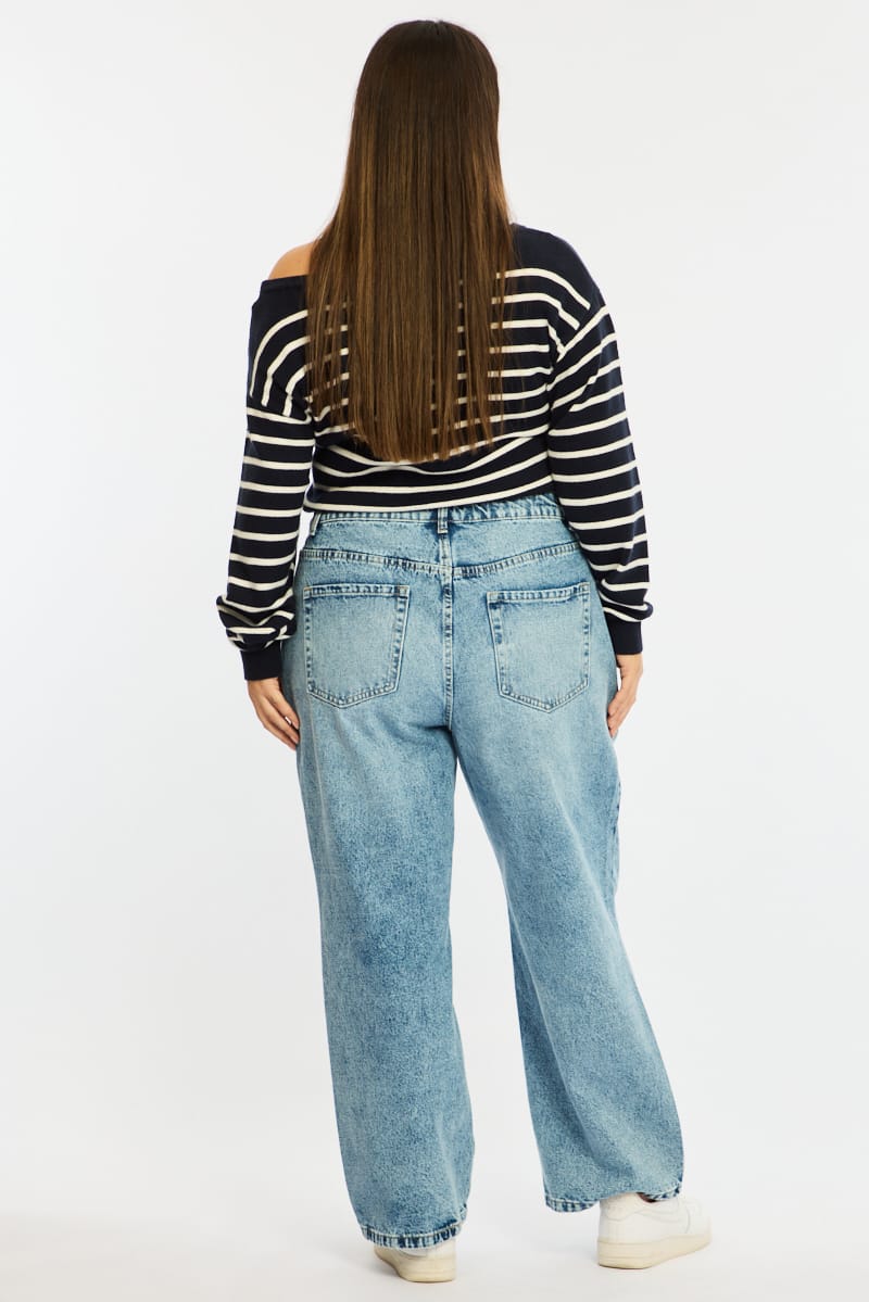 Denim Straight Jeans Mid Rise for YouandAll Fashion