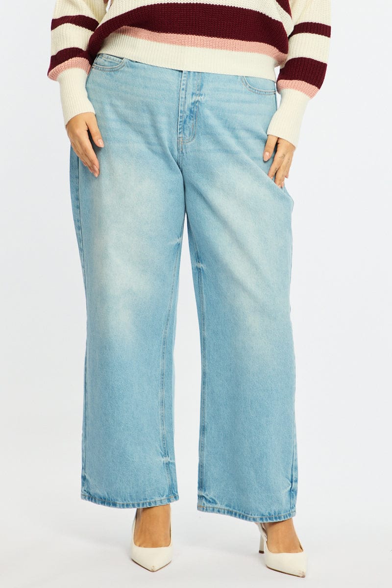 Denim Baggy Jeans Mid Rise for YouandAll Fashion