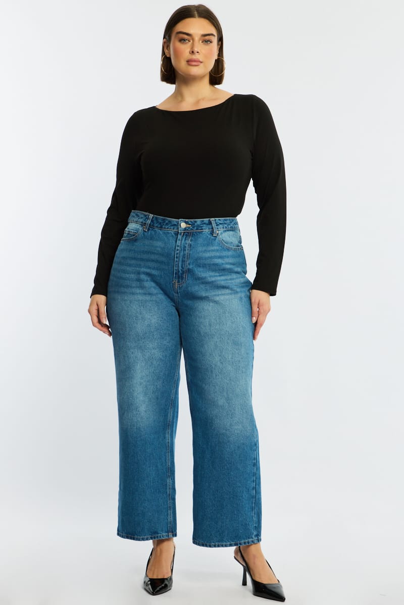 Denim Baggy Jeans Mid Rise for YouandAll Fashion
