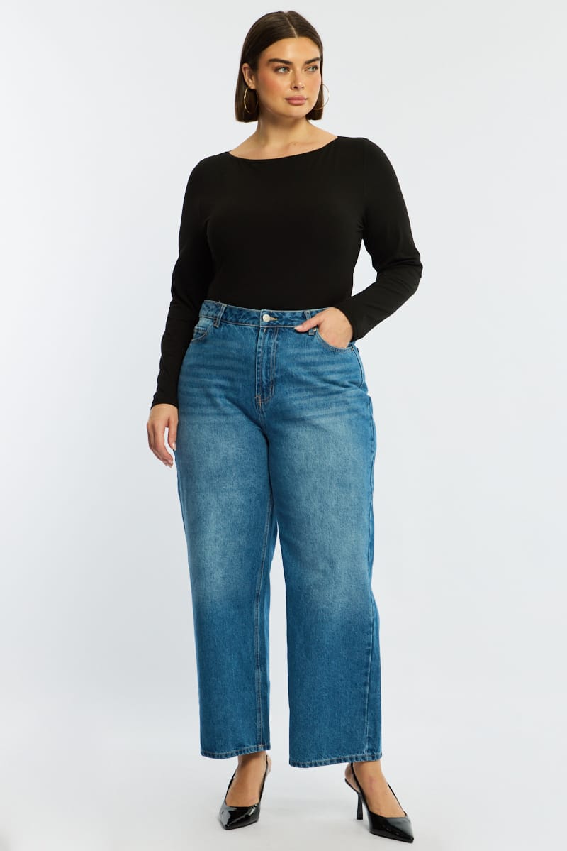 Denim Baggy Jeans Mid Rise for YouandAll Fashion