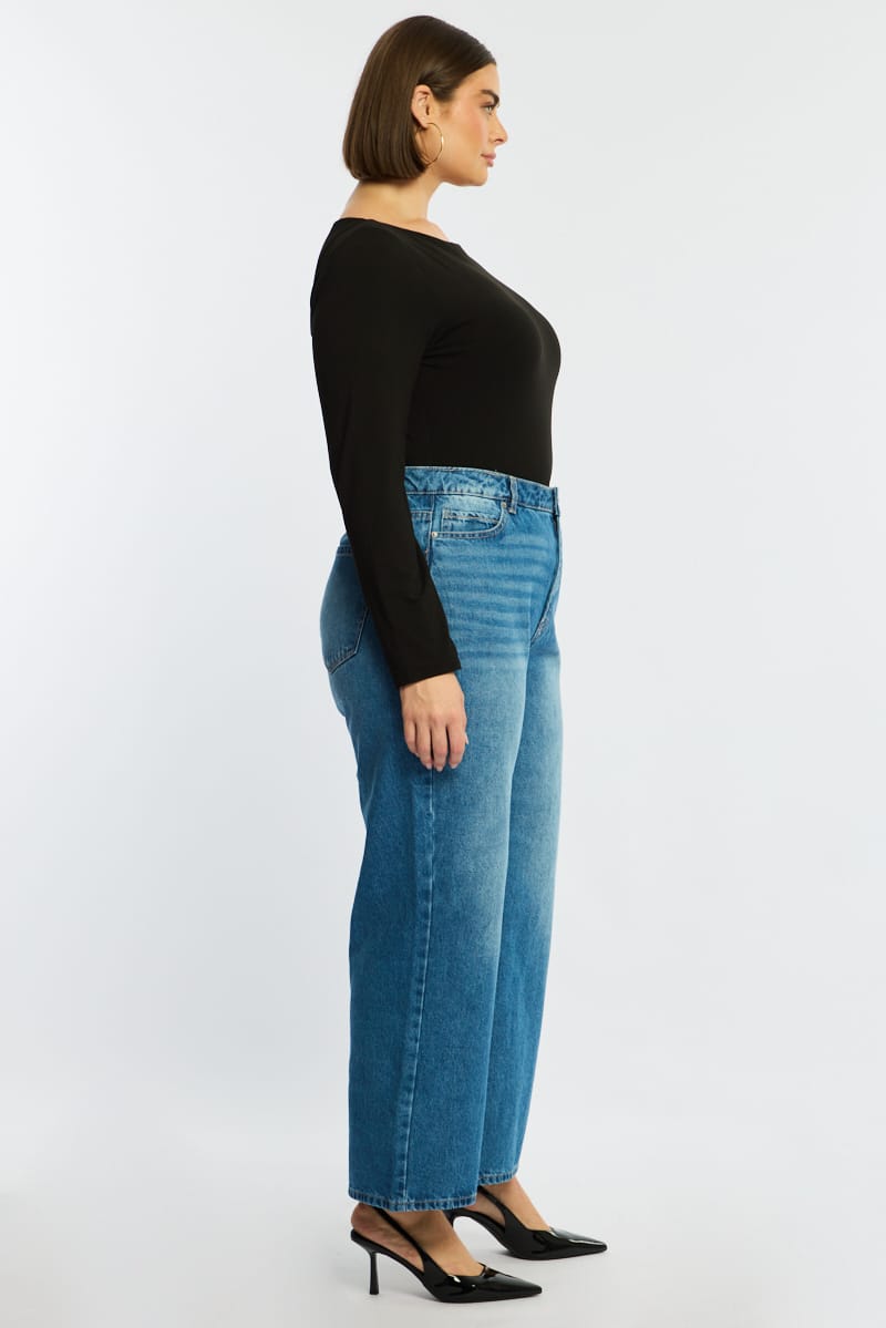 Denim Baggy Jeans Mid Rise for YouandAll Fashion