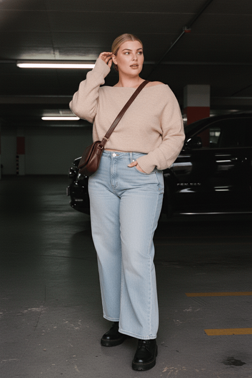 Denim Wide Leg Jeans Stretch for YouandAll Fashion
