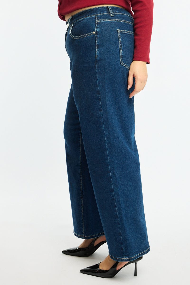 Denim Wide Leg Jeans Stretch for YouandAll Fashion
