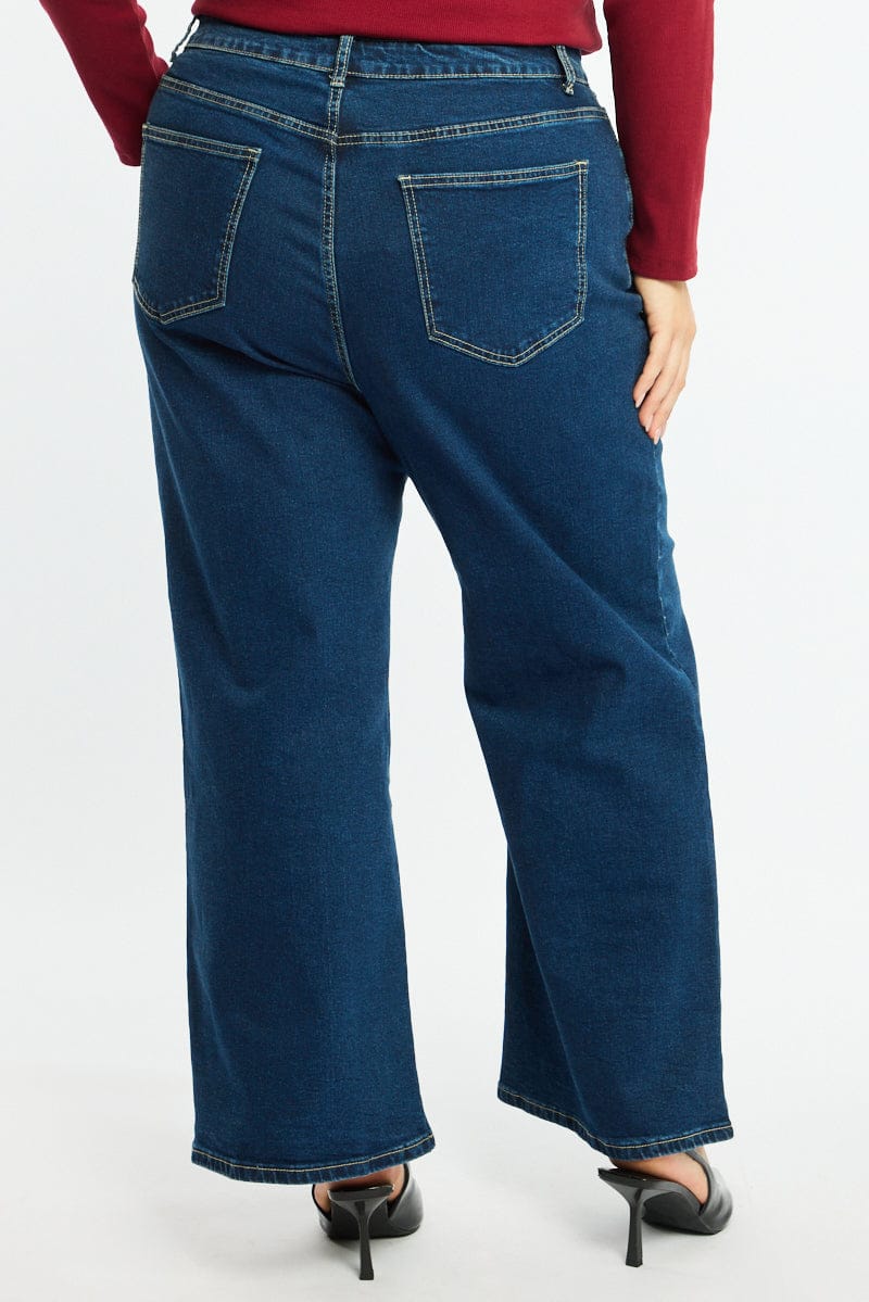 Denim Wide Leg Jeans Stretch for YouandAll Fashion