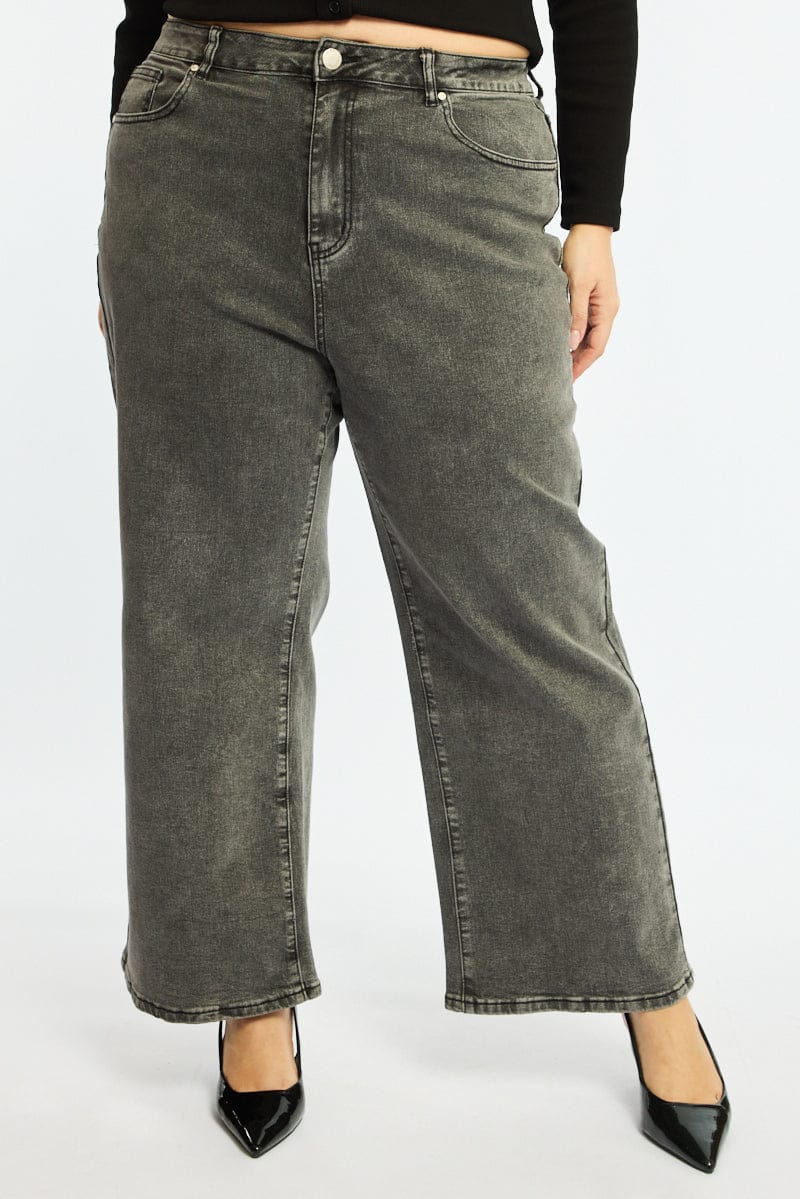 Denim Wide Leg Jeans Stretch for YouandAll Fashion