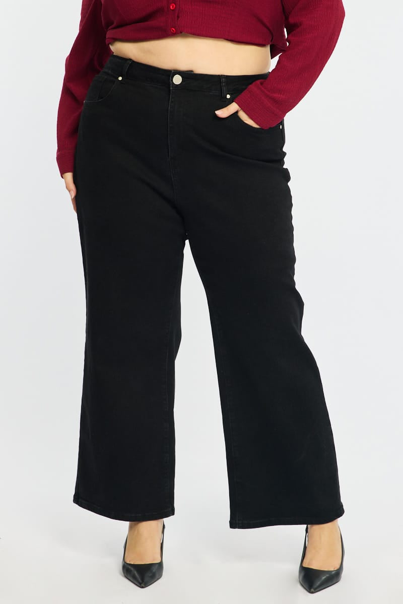 Denim Wide Leg Jeans Stretch for YouandAll Fashion