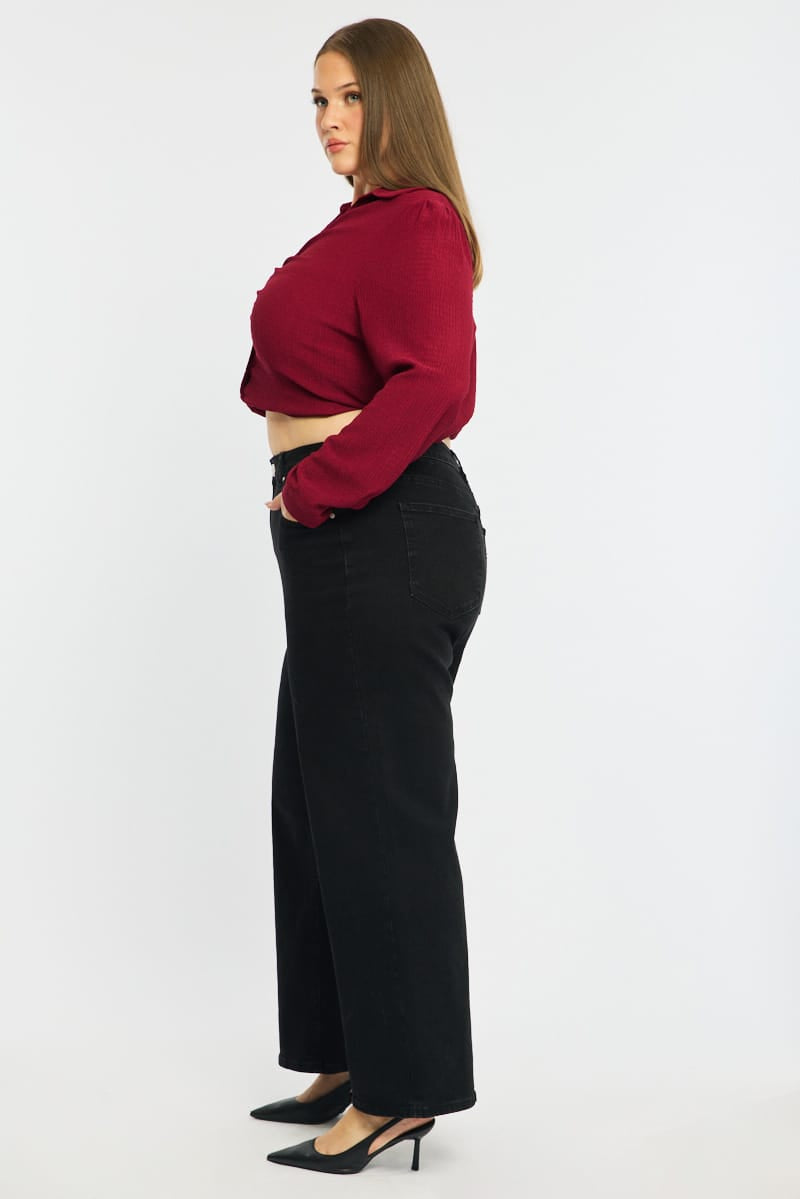 Denim Wide Leg Jeans Stretch for YouandAll Fashion