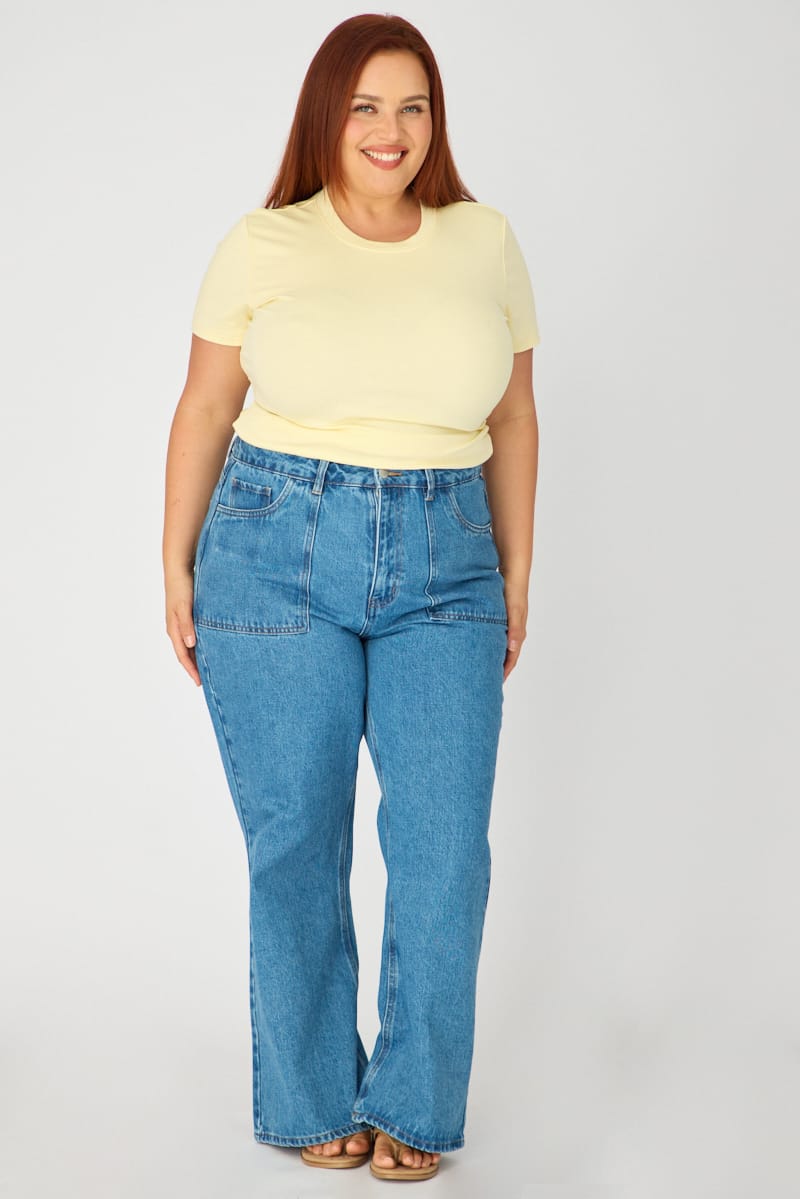 Denim Wide Leg Jean Front Pocket for YouandAll Fashion