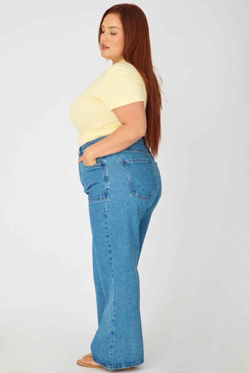 Denim Wide Leg Jean Front Pocket for YouandAll Fashion