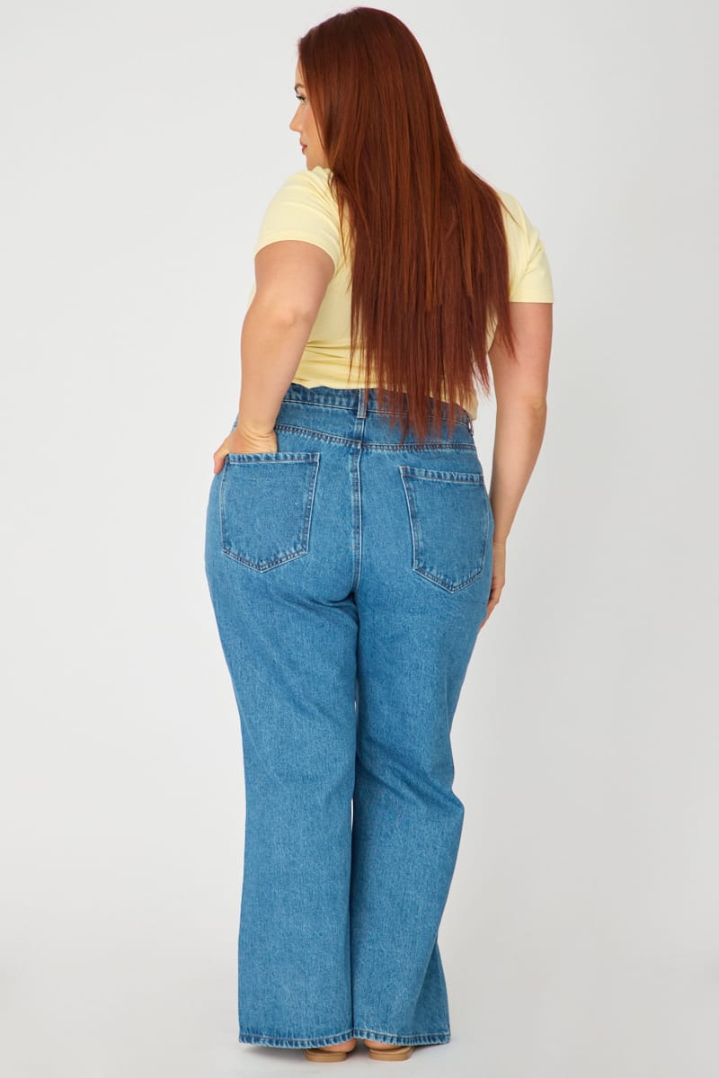 Denim Wide Leg Jean Front Pocket for YouandAll Fashion