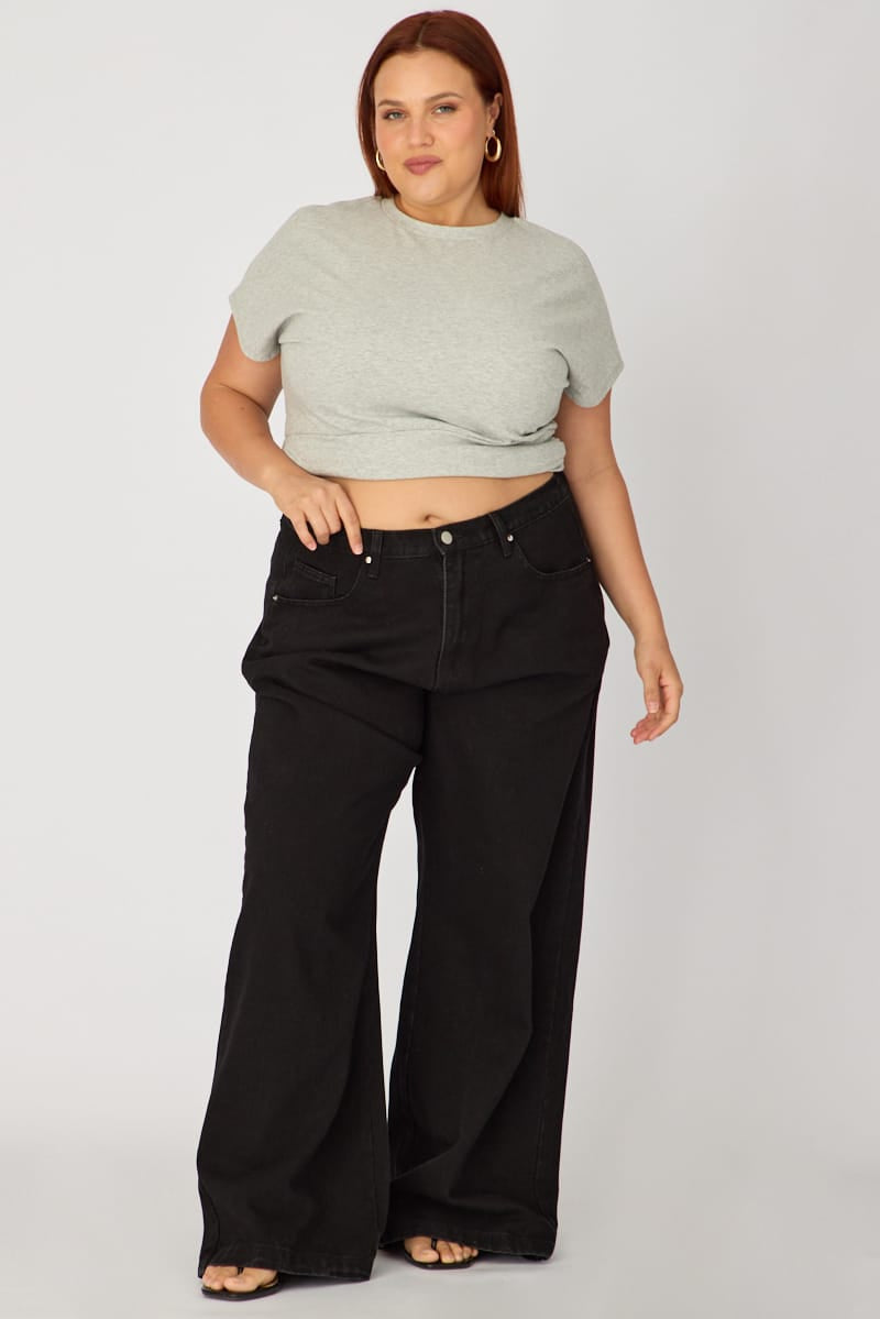 Denim Wide Leg Jeans Elasticated Waist for YouandAll Fashion