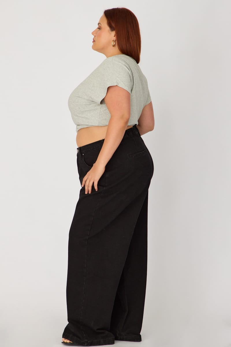 Denim Wide Leg Jeans Elasticated Waist for YouandAll Fashion