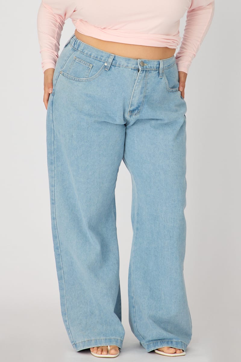 Denim Wide Leg Jeans Elasticated Waist for YouandAll Fashion