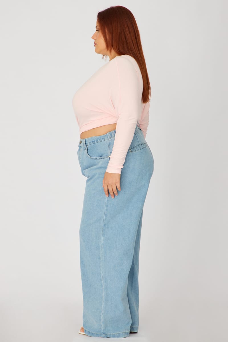 Denim Wide Leg Jeans Elasticated Waist for YouandAll Fashion