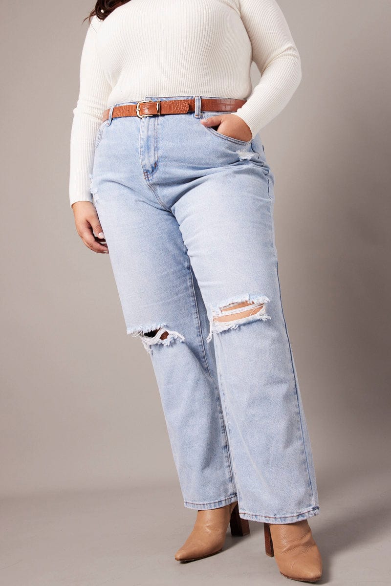 Denim Baggy Jeans High Rise for YouandAll Fashion