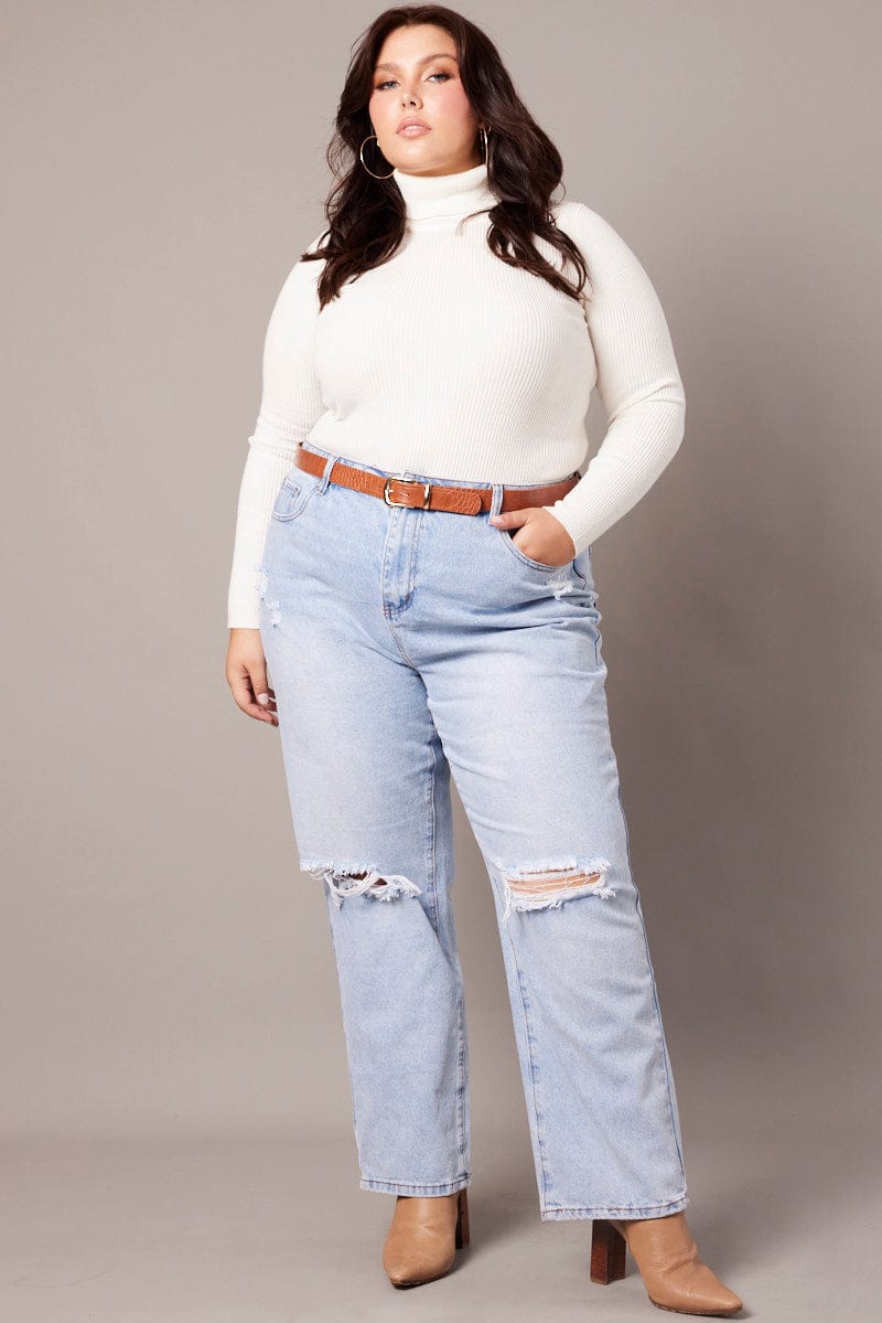 Denim Baggy Jeans High Rise for YouandAll Fashion