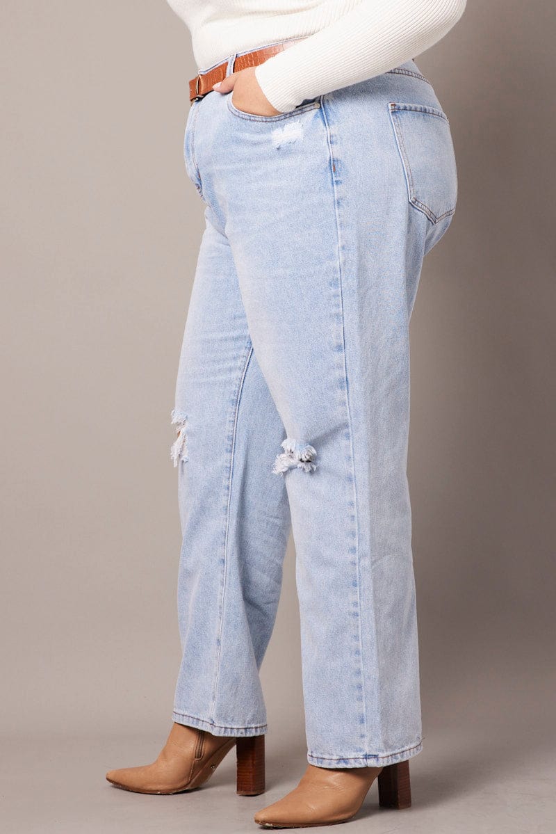 Denim Baggy Jeans High Rise for YouandAll Fashion