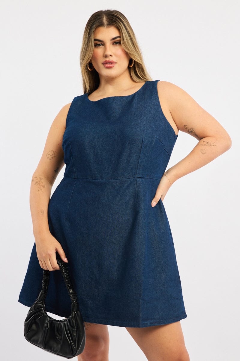 Denim Denim Playsuit Sleeveless for YouandAll Fashion