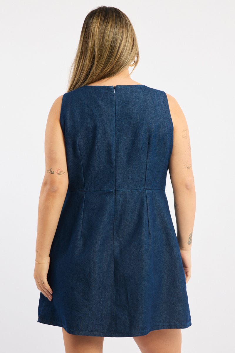 Denim Denim Playsuit Sleeveless for YouandAll Fashion