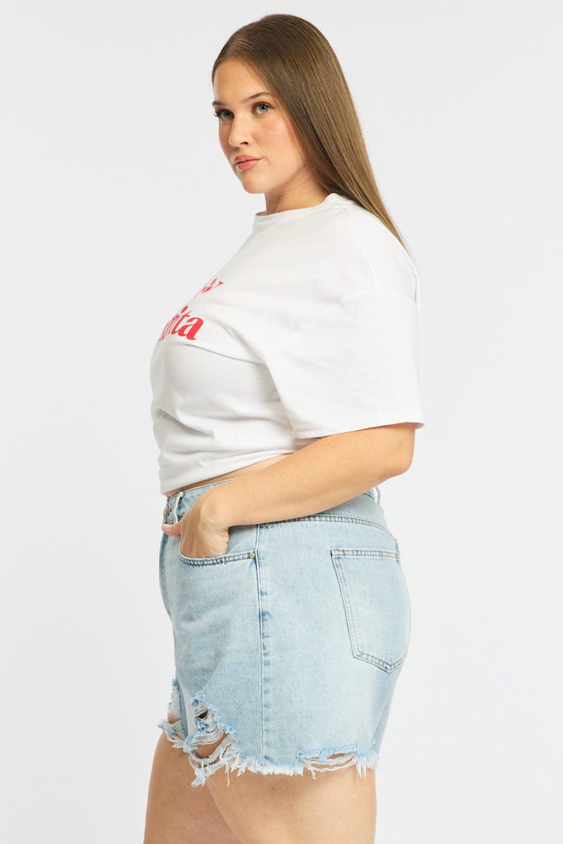 Denim Relaxed Shorts Mid Rise for YouandAll Fashion