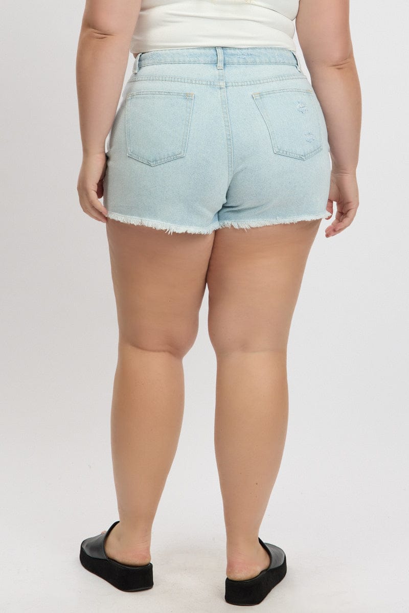 Denim Relaxed Shorts High Rise for YouandAll Fashion