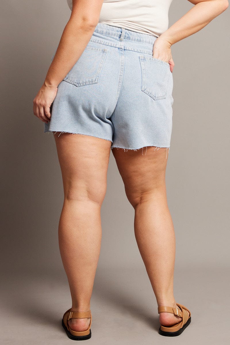 Denim Relaxed Shorts High Rise for YouandAll Fashion