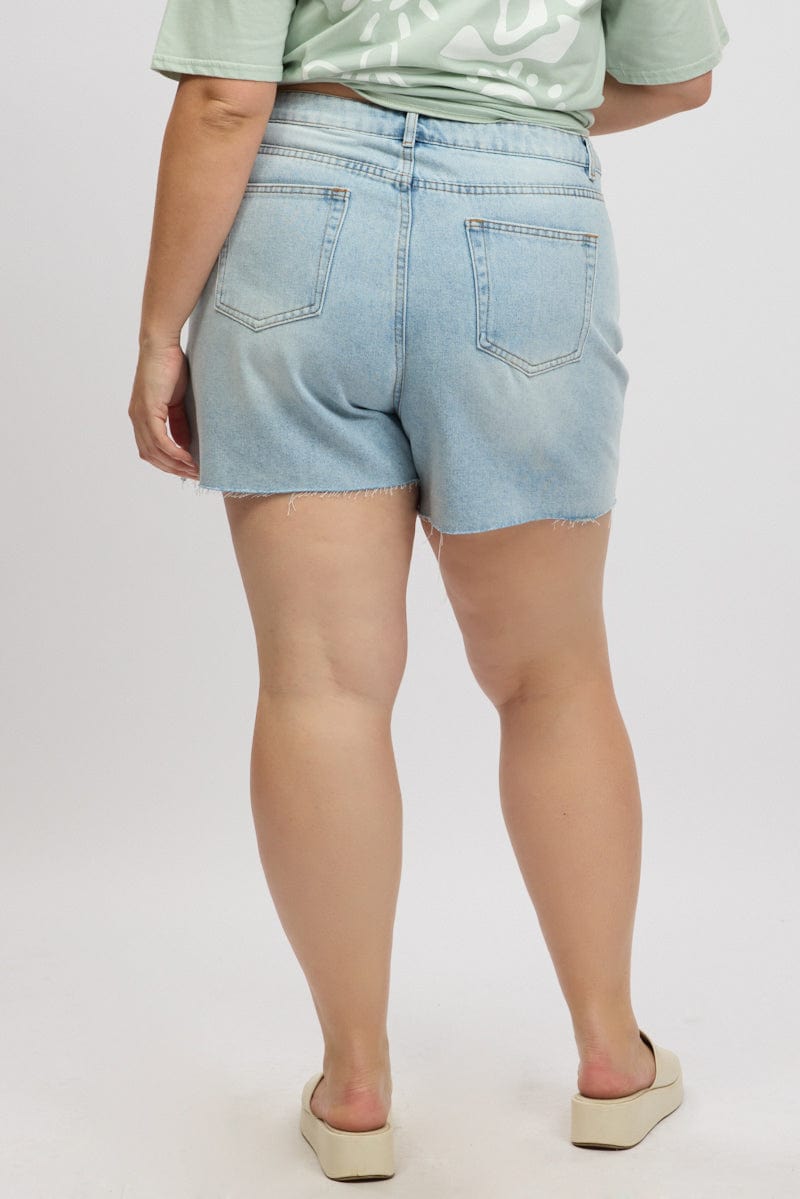 Denim Relaxed Shorts High Rise for YouandAll Fashion