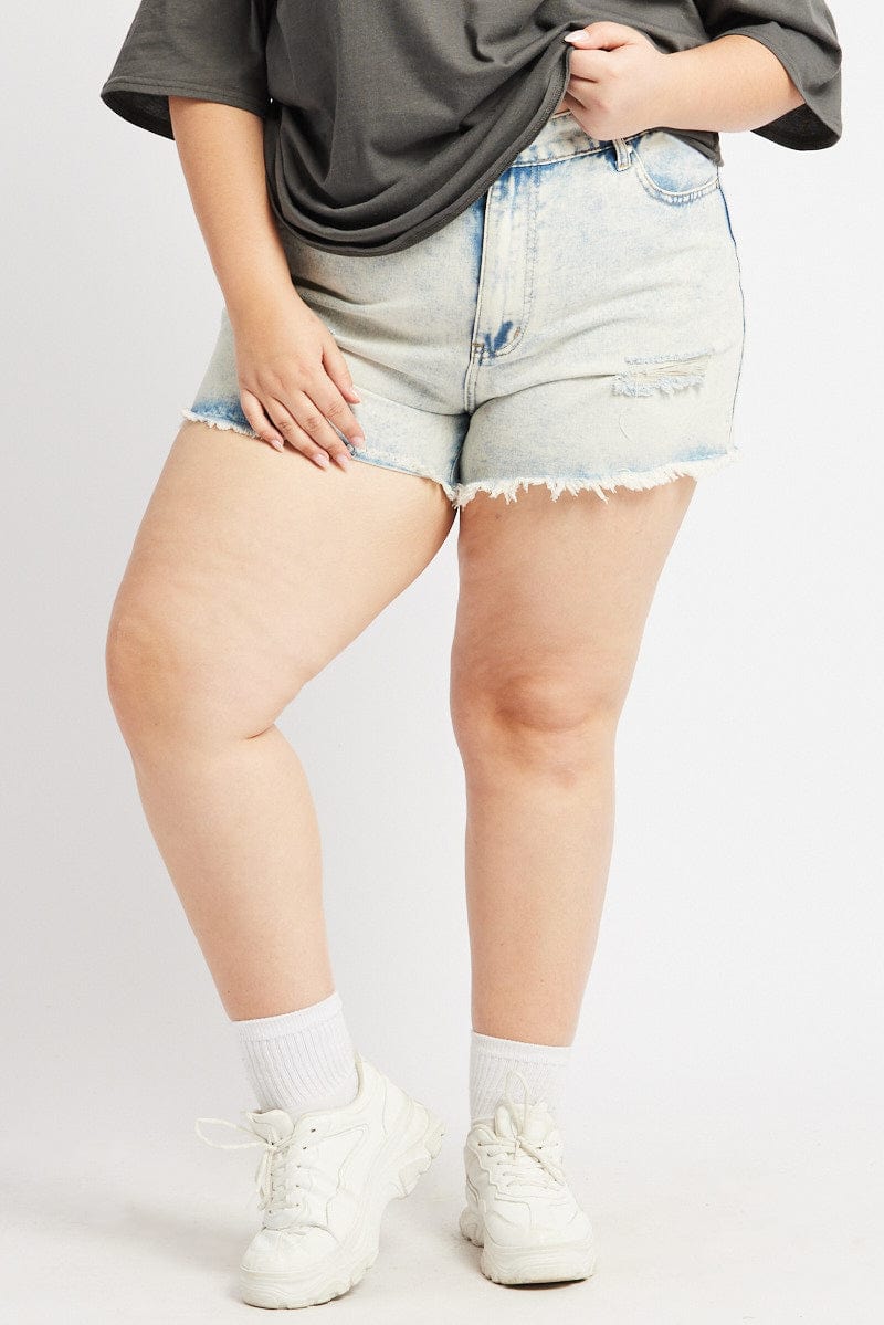 Denim Relaxed Shorts High Rise for YouandAll Fashion