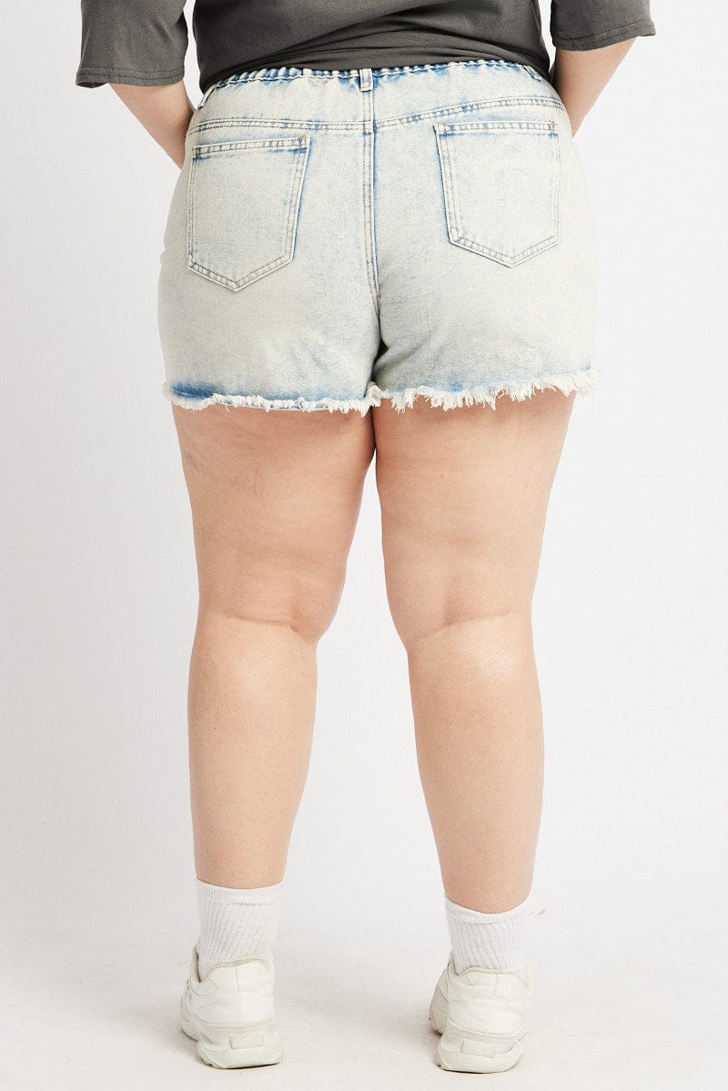 Denim Relaxed Shorts High Rise for YouandAll Fashion