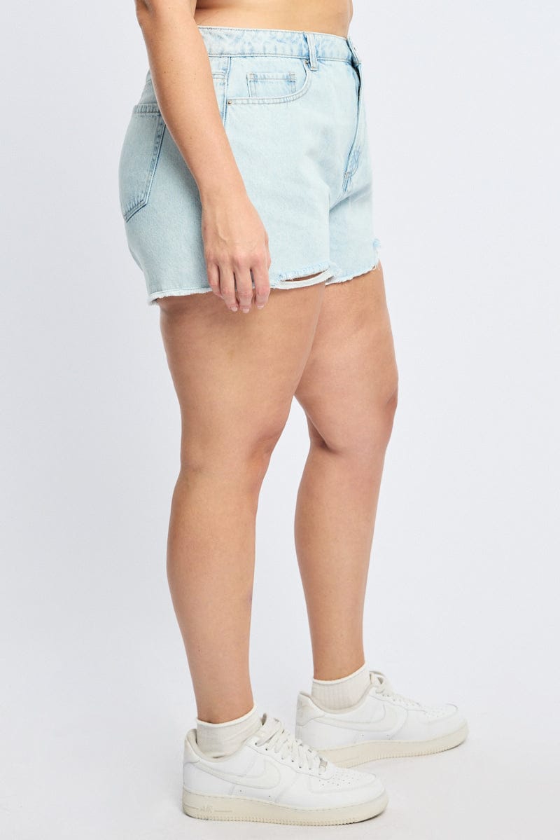 Denim Relaxed Shorts High Rise for YouandAll Fashion