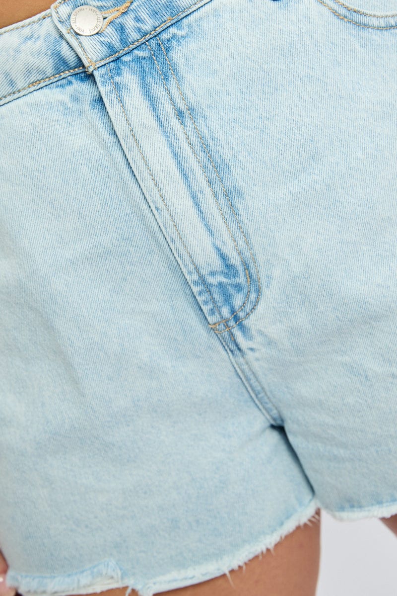 Denim Relaxed Shorts High Rise for YouandAll Fashion