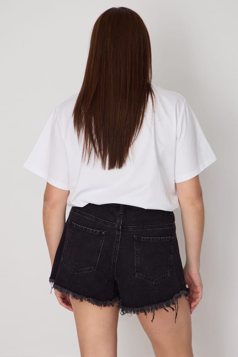 Denim Relaxed Shorts Distressed for YouandAll Fashion