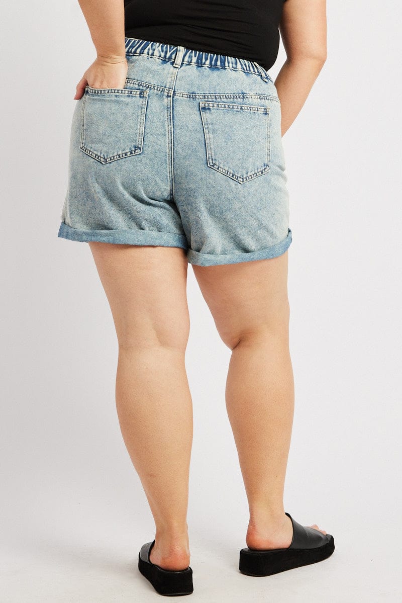 Denim Relaxed Shorts High Rise for YouandAll Fashion