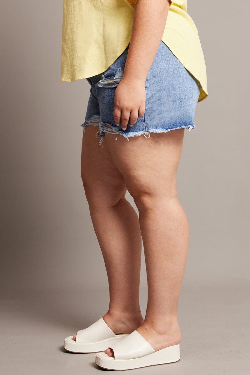 Denim Relaxed Shorts High Rise for YouandAll Fashion