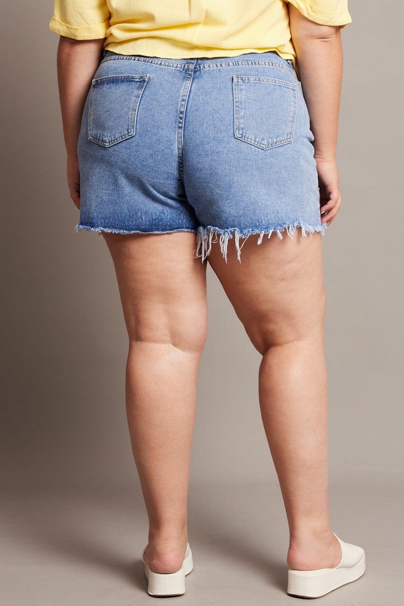 Denim Relaxed Shorts High Rise for YouandAll Fashion