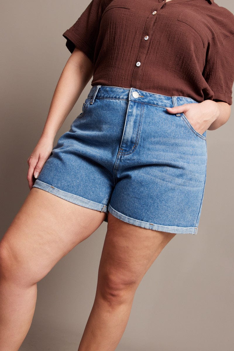 Denim Mom Shorts High Rise for YouandAll Fashion