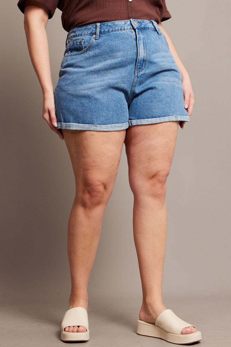 Denim Mom Shorts High Rise for YouandAll Fashion