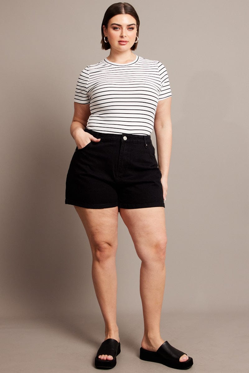 Black Mom Shorts High Rise for YouandAll Fashion