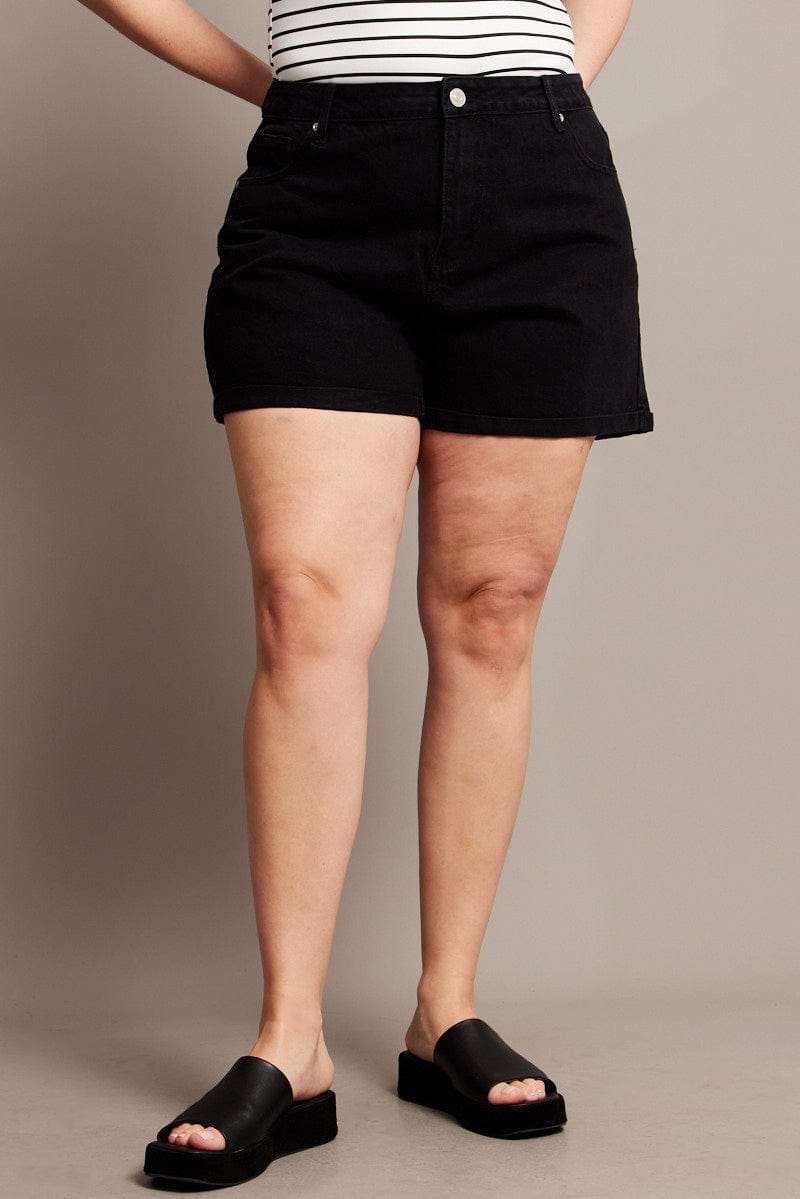 Black Mom Shorts High Rise for YouandAll Fashion