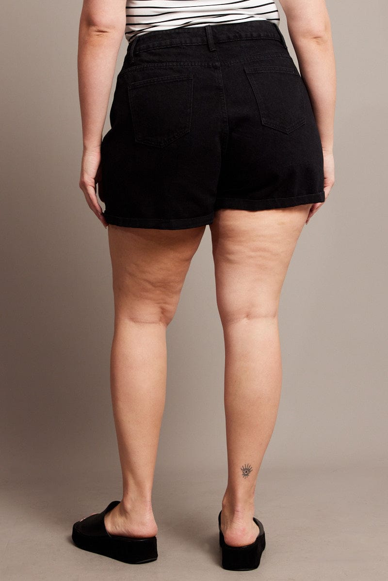 Black Mom Shorts High Rise for YouandAll Fashion