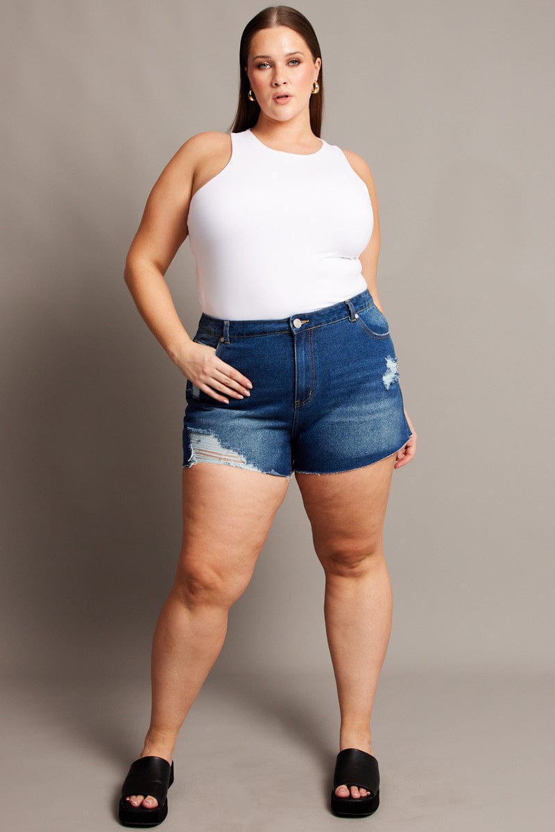 Denim Relaxed Shorts High Rise for YouandAll Fashion