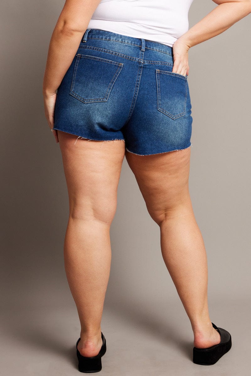 Denim Relaxed Shorts High Rise for YouandAll Fashion