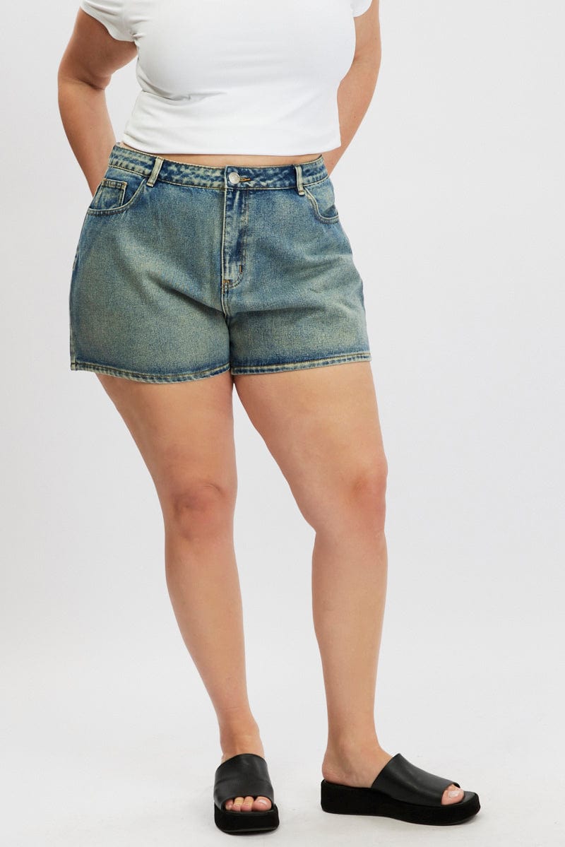 Denim Relaxed Shorts High Rise for YouandAll Fashion