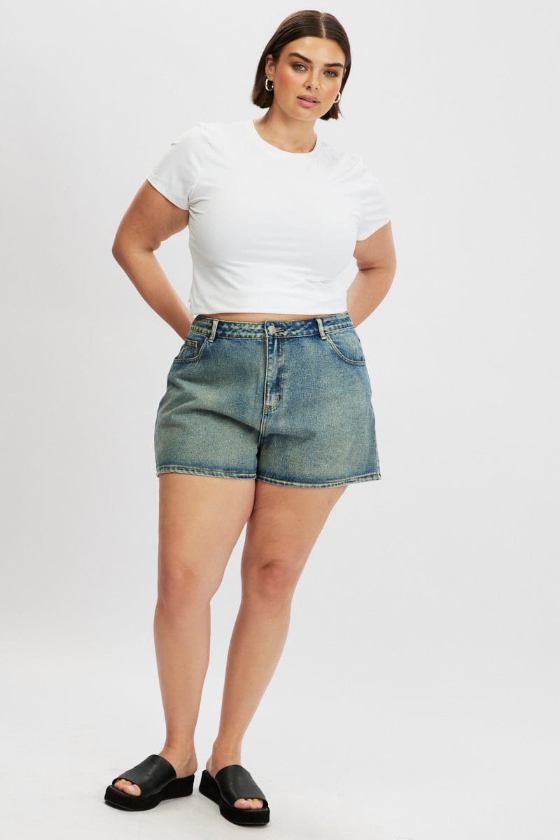 Denim Relaxed Shorts High Rise for YouandAll Fashion