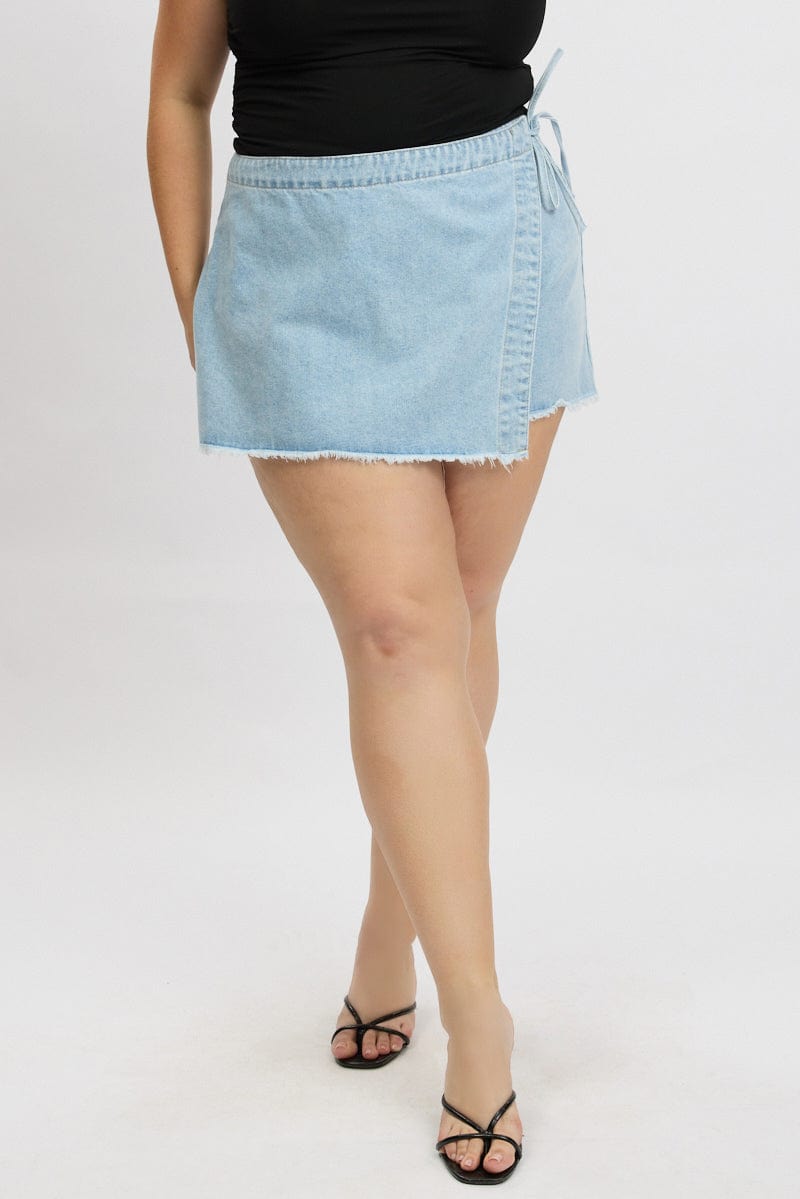 Denim Skort Skirt High Rise for YouandAll Fashion