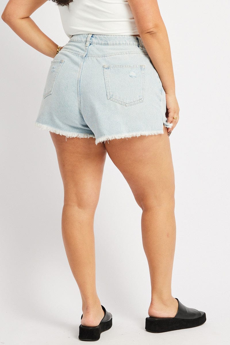 Denim Relaxed Shorts High Rise for YouandAll Fashion