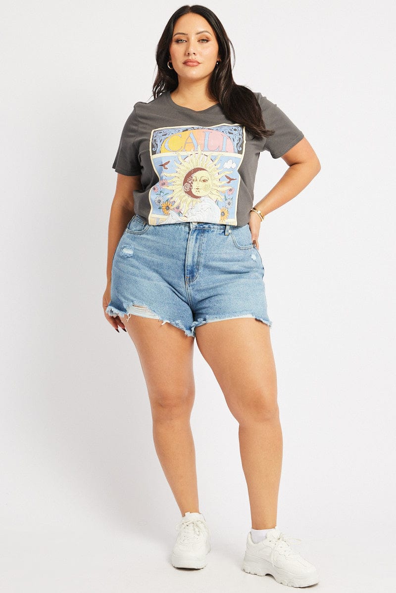 Denim Relaxed Shorts High Rise for YouandAll Fashion