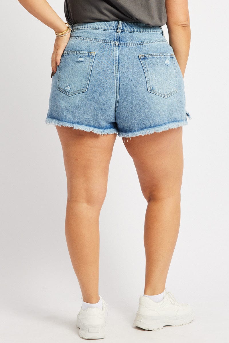 Denim Relaxed Shorts High Rise for YouandAll Fashion